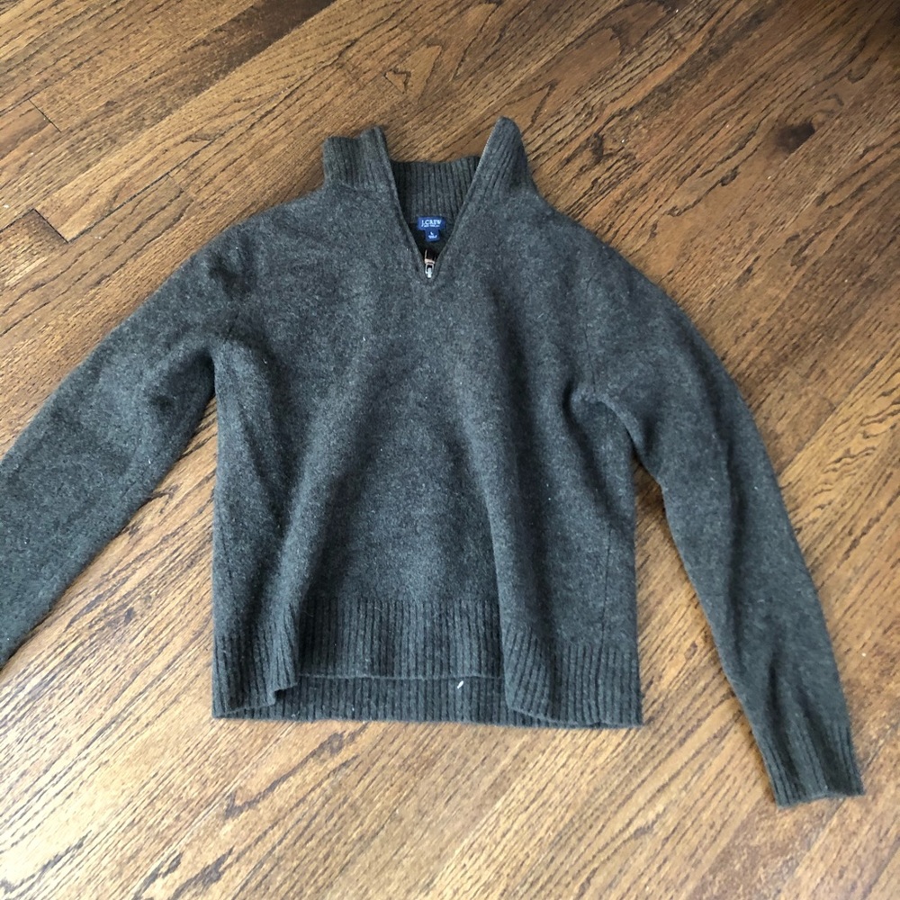 J. Crew Lambswool Quarter Zip Pullover